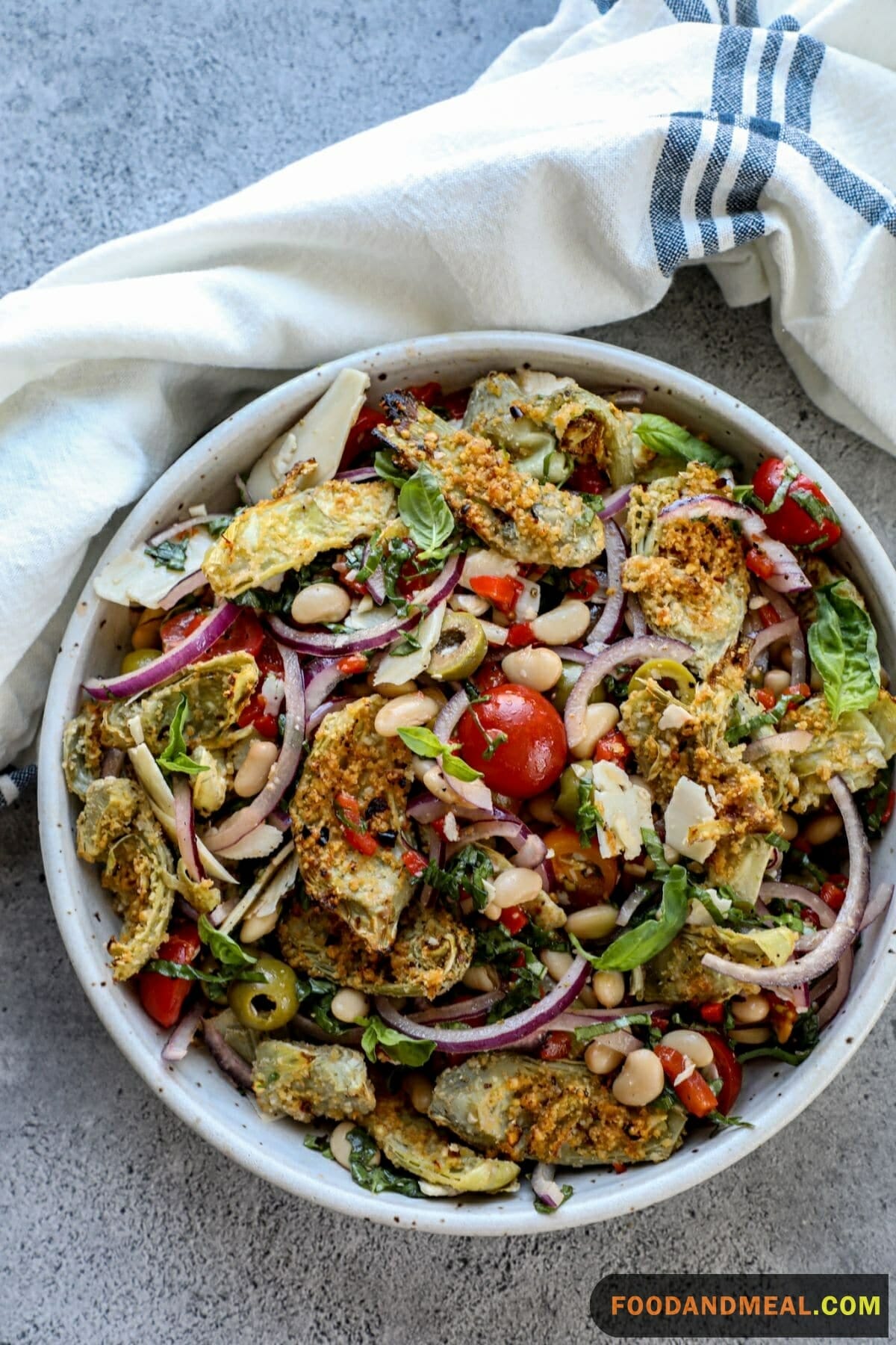 Mesclun And Grilled Artichoke Salad.