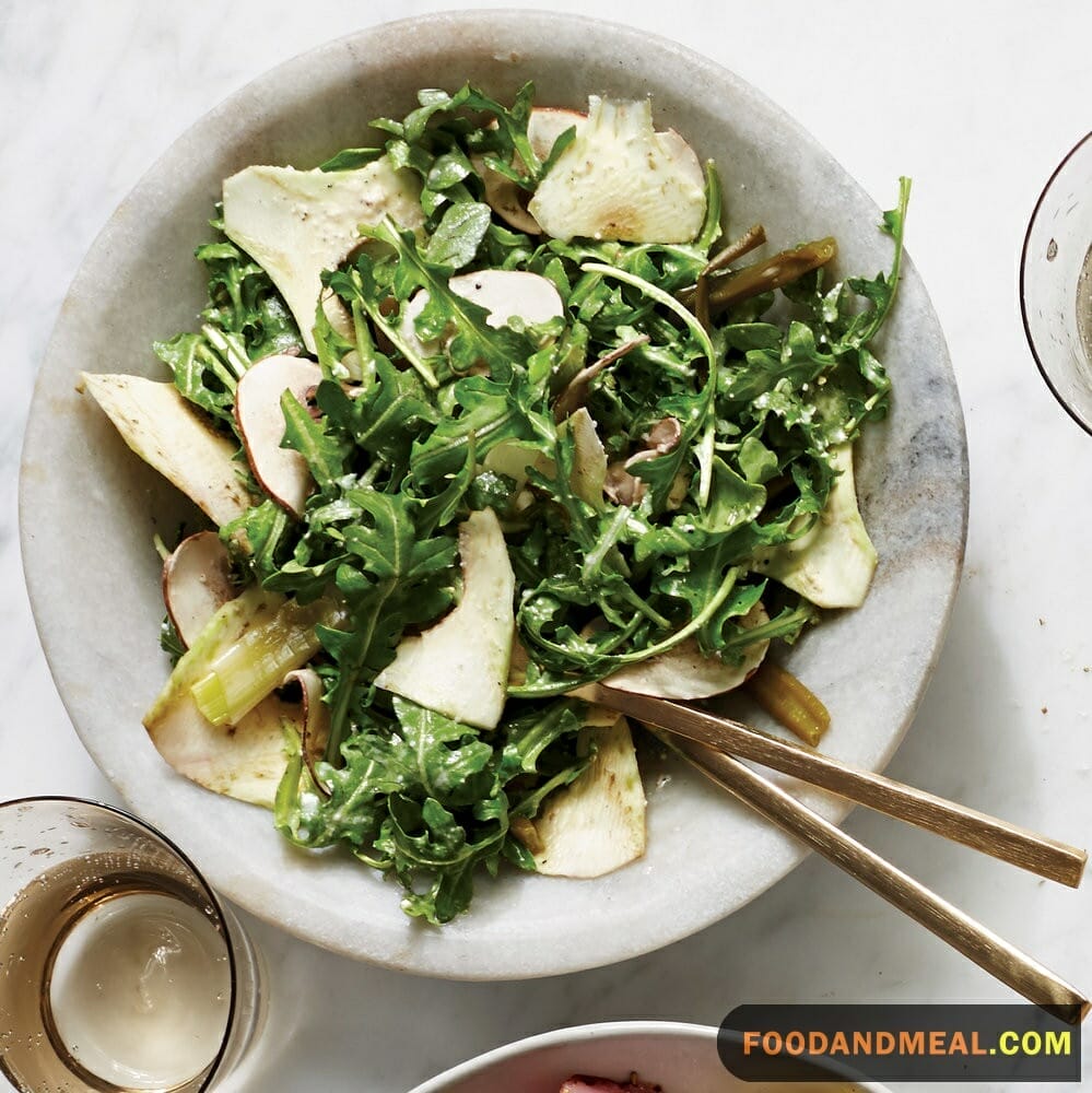 Mesclun And Grilled Artichoke Salad.