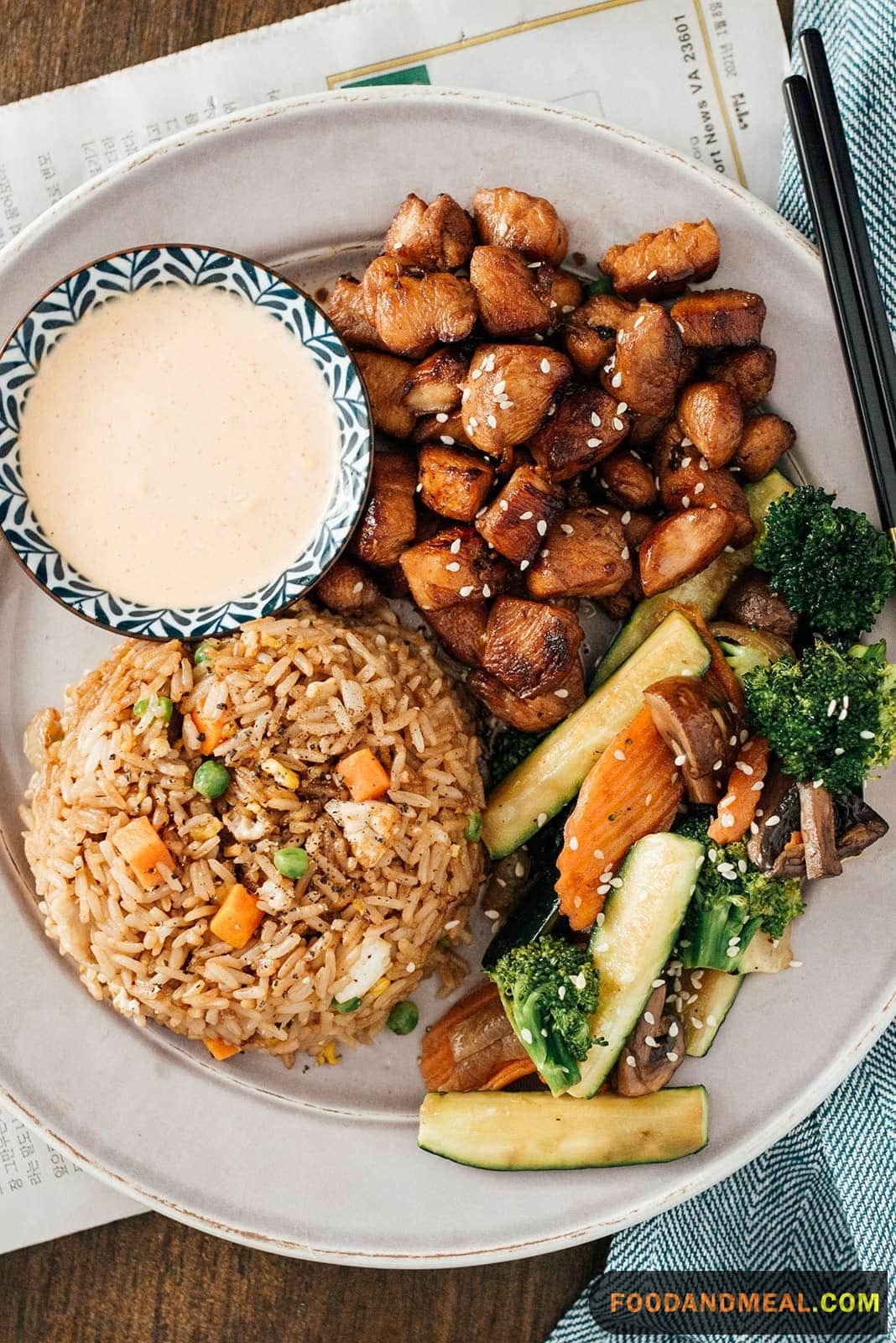Hibachi Chicken and Fried Rice.