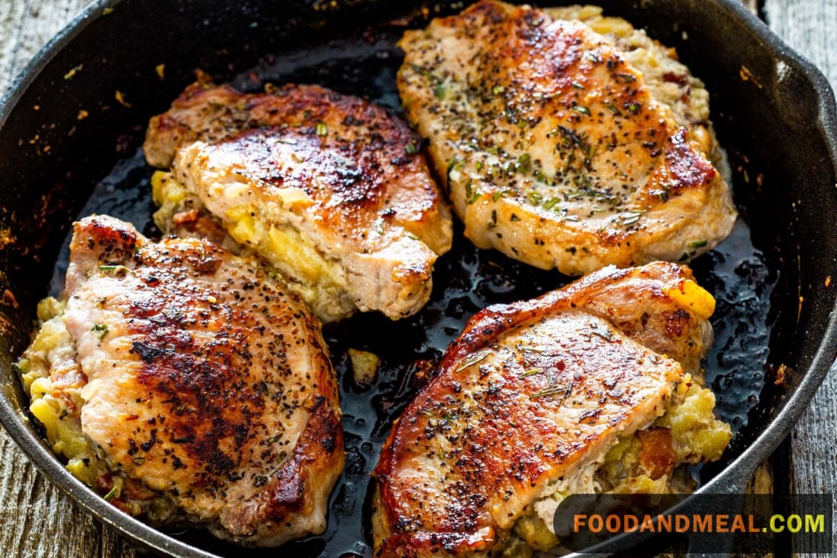 Apple Stuffed Pork Chops - 3 Easy Steps 7 Apple Stuffed Pork Chops
