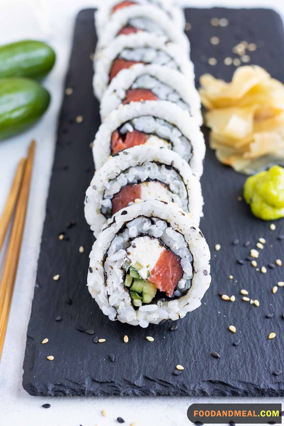Smoked Salmon Philly Roll Sushi