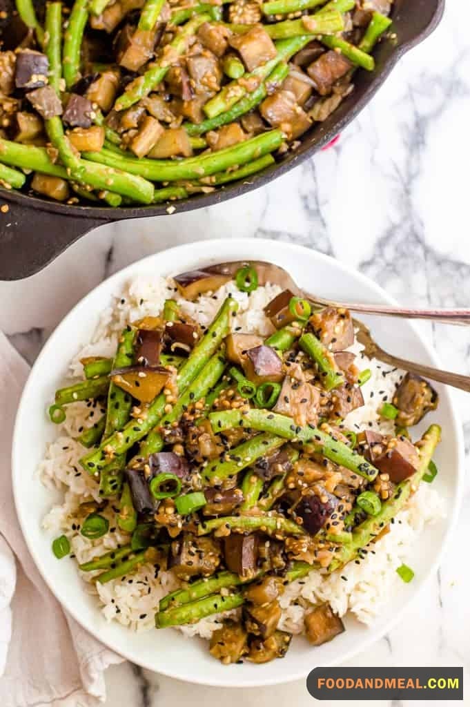 Gourmet Cooking At Its Finest: Eggplant And Green Beans Smothered.