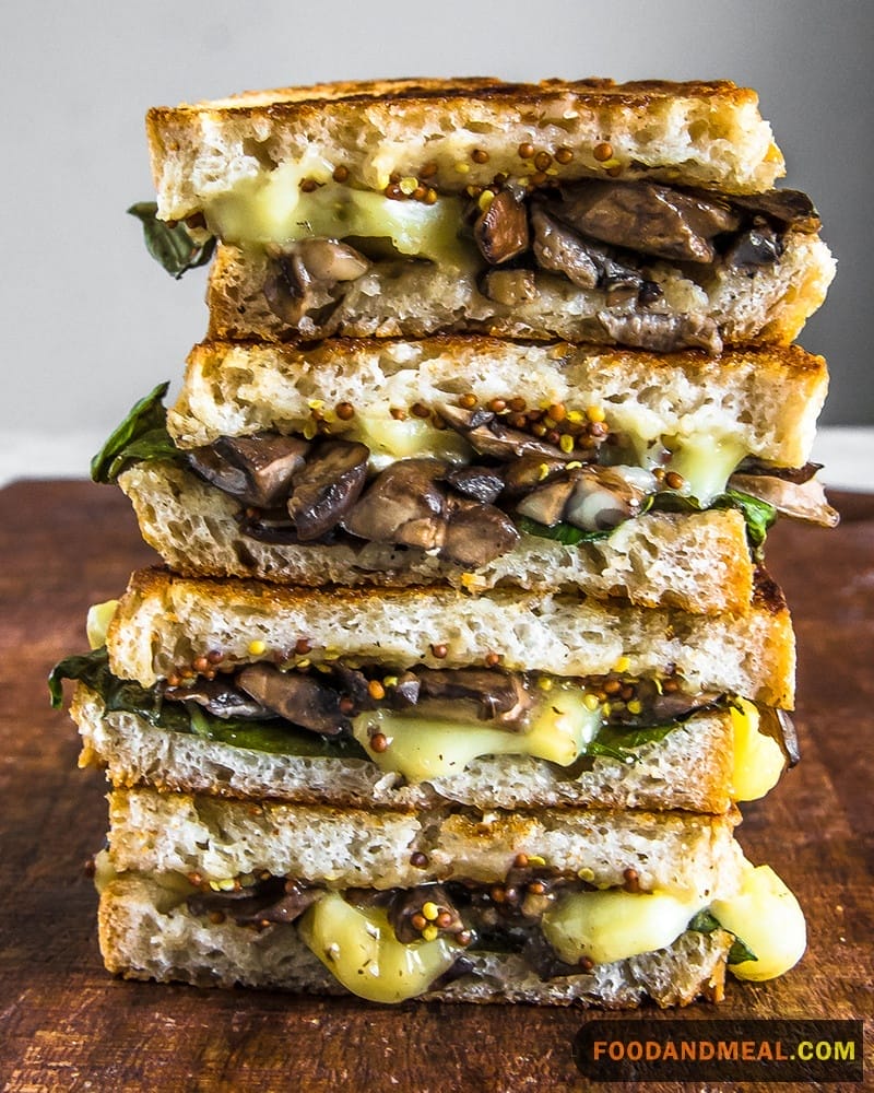 Baguette With Mushroom Pesto And Cheese